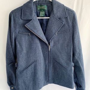 Ralph Lauren Navy Wool Moto Jacket